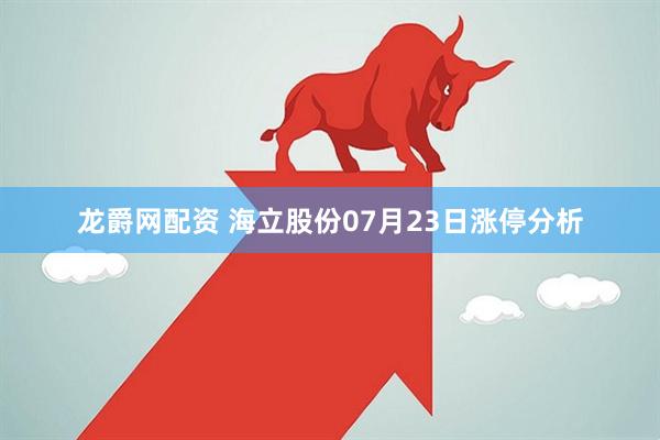 龙爵网配资 海立股份07月23日涨停分析